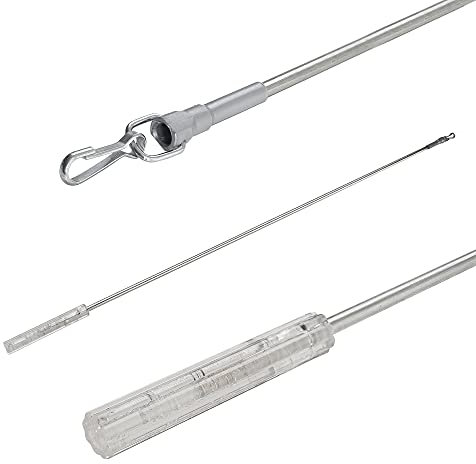 Liedeco Schleuderstab, Bedienstab Chromstahl mit PVC Überzug für Vorhangschiene, 1 Stk L 75 cm
