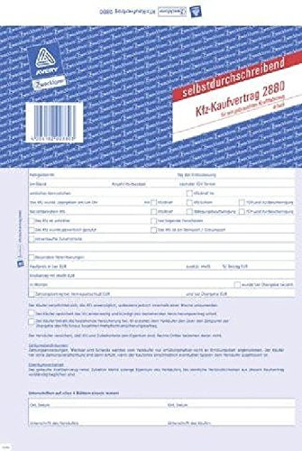 Kaufvertrag gebrauchtes Fahrzeug - A4, Ausführung SD, 4-fach-Satz Größe A4 Ausführung SD, 4-fach-Satz