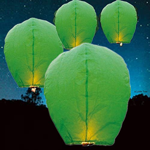 A Liittle Tree- 20 Eco-friendly Chinese Flying Sky Lanterns (Green)