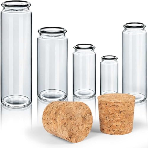 Tuuters 25x Glasröhrchen mit Korken Verschluss (100 x Ø 30mm) Reagenzglas | Mini Vase für Stecklinge, Trockenblumen und Deko: Reagenzgläser für Blumen mit Korkdeckel, Glasfläschchen zum Befüllen