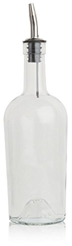 Tablecraft Home Glass Syrup Bottle with Vented Stainless Steel Pourer - 500ml