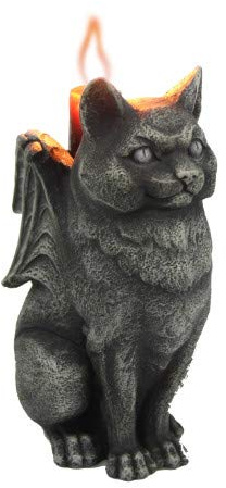 Pacific Giftware Cat Stone Gargoyle Candle Holder Collectible Figurine 5 Inches Tall