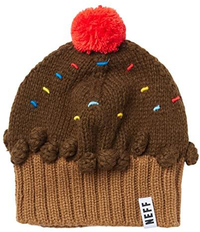 Neff Damen Mütze Cup Cake Beanie, Uni, Cupcake, Schokoladenbraun