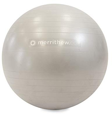 STOTT PILATES Stability Ball (Silver), 26 inch / 65 cm with pump