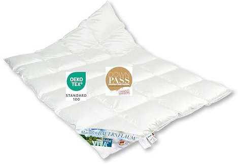 Vitaschlaf® MASUREN BAUERNFLAUM W6 EXTRA WARM 100 % Gänsedaunendecke Atelier-Luxe Premium Batisthülle Downpass 220×240 cm