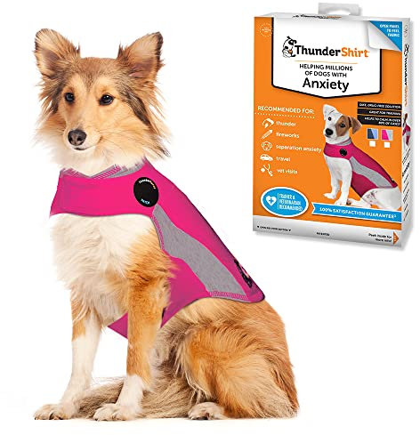 Thundershirt Beruhigungsweste, Hundemantel für ängstliche Hunde, Größe L, Polo pink, 99024
