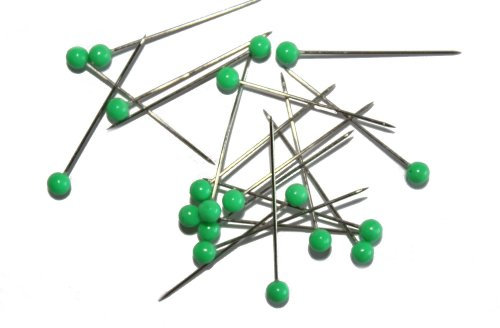 dalipo 31001 - Buntkopfstecknadeln, 100 Stück, grün