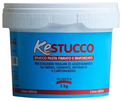 TECNOSTUK KESTUCCO 1 Kg – Stucco Acrilico Fibrato in Pasta – Fessure | di Assestamento su Gesso, Cemento, Intonaco e Cartongesso – Pronto All’Uso, Flessibile ed Elastico