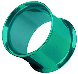 Piercingfaktor Flesh Tunnel Ear Plug Ohr Piercing Tribal Double Flared Plug aus Edelstahl 10mm Grün