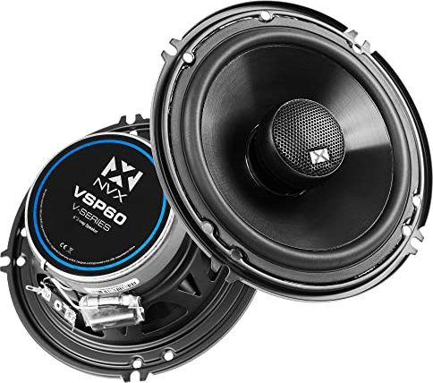 NVX® VSP60 6 Premium Car Speakers, 600W Max, 200W RMS, 2-Way 6 inch Coaxial w/ 1 Silk Dome Tweeters & Built-in X-Overs, Easy to Install in Cars/Trucks/Doors (Pair)
