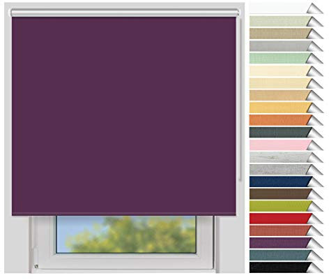 EFIXS Thermorollo Medium - 25 mm Welle - Breiten: 60-240 cm - Höhen bis 240 cm - Hier: 200 cm x 190 cm (Stoffbreite x Höhe) - violett (3016) - Hitzeschutzrollo - Verdunklungsrollo