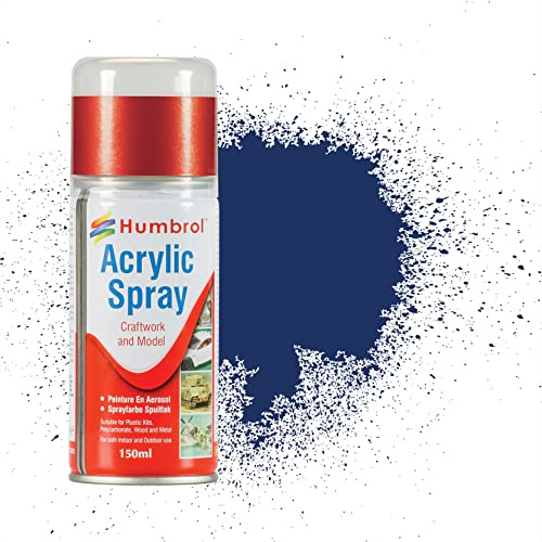 Humbrol Modellers Spray Paint - AD6015 No 15 Midnight Blue 150ml - Model Paints for Plastic Kits, Fast-Drying Modelling Paint for Crafting Surfaces Including Plastic, Fabric, Wood & Metal Models