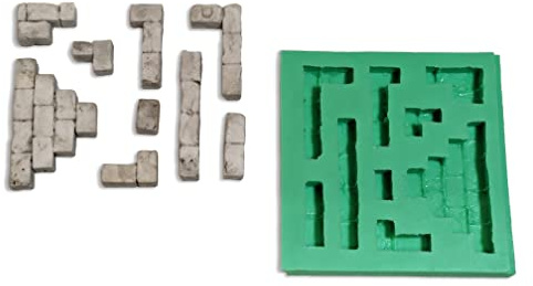 Silikonform Nr. 4 für Modellbau – 9 Ruinen-Module pro Guss – hochelastisch – Nut & Feder – für Tabletop 28 mm, Spur 0 (1:45), 1:35, LGB – Made in Germany