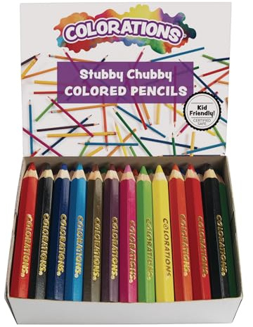 Colorations STUBPEN Stubby Chubby Colored Pencils for Kids - Set of 48
