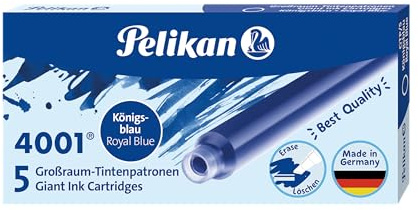 Pelikan 310748 4001 Lot de 5 Cartouches d'encre Grande capacité Bleu Roi