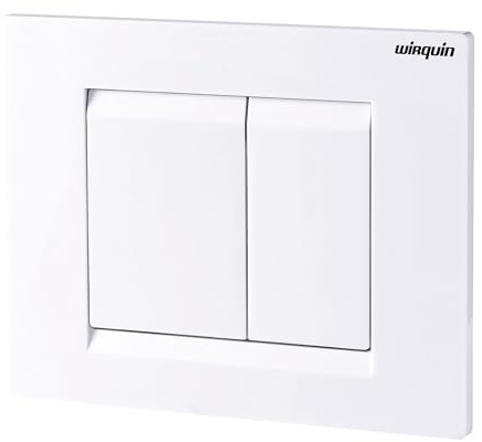 Wirquin 55720347 Plaque de déclenchement WC Essential Blanche en ABS, double chasse