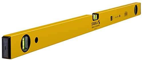 STABILA Wasserwaage Type 70-2, 90 cm, leichtes Alu-Profil, 1 Horizontal-Libelle, 2 Vertikal-Libellen, Made in Germany