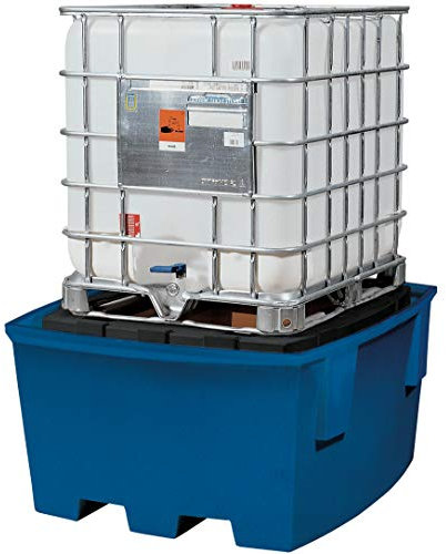 asecos | PE-Auffangwanne für Tankcontainer IBC/KTC | mit Lagerbock | Auffangvolumen 1000 l