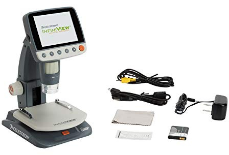 Celestron Infiniview LCD-mikroskop (8,9 cm (3,5 tum) TFT LCD-skärm, 5 megapixelsensor, 4x till 160x förstoring, USB 2.0)