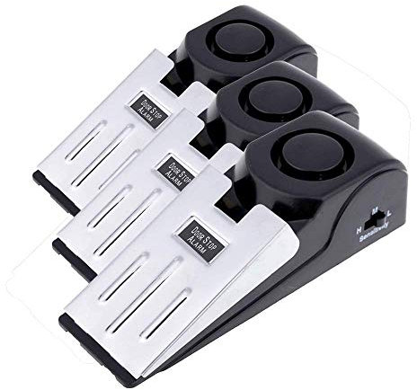 Mengshen 3-Pack Safety Wedge Door Stop Alarm Stopper Blocking Travel Home Security Alert 120db (Pack of 3) MS-M68