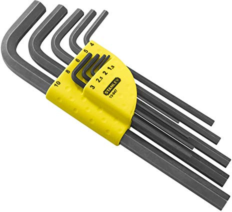 Stanley 1-13-947 - Jeu de Clés Mâles Longues sur Support - Fabriquées en France - - Acier au Silicium - Conformes aux Normes ISO 2936 et Din 911-9 Pièces