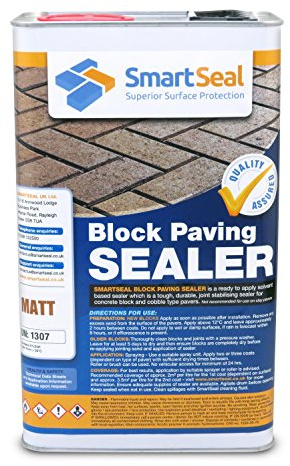 Smartseal Block Paving Sealer - Matt Finish - Easy to Apply, Block Paving Sealant. Durable Sand Hardener & Weed Inhibitor – Best Block Paving Sealer for Driveways, Paths & Patios (5 Litre)