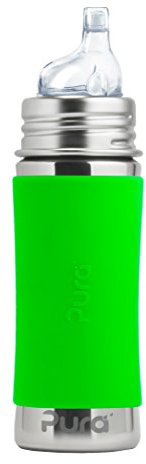 Pura kiki Trinklernflasche Edelstahl für Kleinkinder grün 325 ml