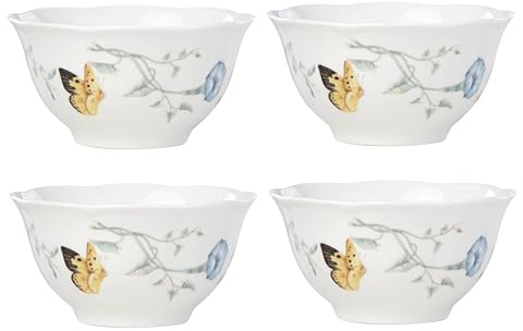 Lenox 792566 Butterfly Meadow 4-Piece Rice Bowl Set , White