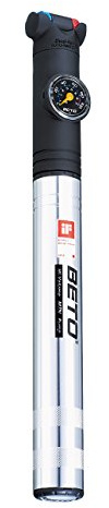 Beto Th-004AG Mini-Pumpe für Presta und Schrader, Legierung, mit Manometer und Schlauch