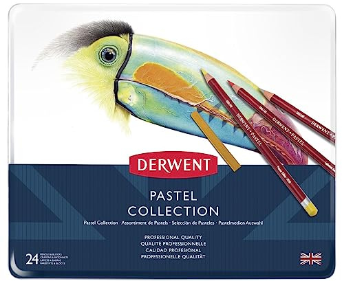 Derwent Pastel Collection - Set Découverte de 24 Crayons & Craies Pastel avec Accessoires, Qualité Professionnelle, 0700301