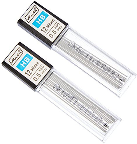 Herlitz Druckbleistiftmine HB, 0.5 mm, 2x 12 Stück Auf Blisterkarte