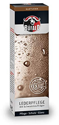 Bufalo Schuhcreme Lederpflege mit Schwamm 75 ml Dunkelblau