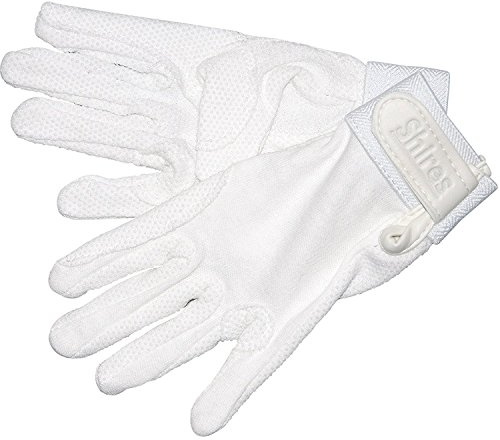 Shires barnhandskar, bomull (kornig struktur) M vita