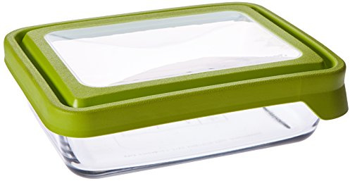 Anchor Hocking TrueSeal Glass Food Storage Containers with Lids, Green, 6 Cup (Set of 4)