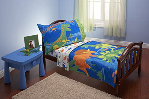 Everything Kids Juego de ropa de cama infantil, microfibra, dinosaurios, 4 piezas