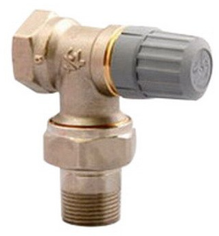 Danfoss 013G8019 Non-Electric Thermostatic Angle Valve Body, 3/4 FPT x MPT Union Tailpiece