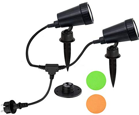 Trango 2-flammig IP44 Gartenstrahler 3077 Außenleuchte incl. je 1x GU10 LED Leuchtmittel & 2,95 Meter Zuleitungskabel Teichlampe, Gartenleuchte, Außenlampe, Wegbeleuchtung
