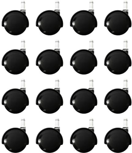 Chromcraft Polyurethane Soft Tread Replacement Casters - Softer Casters for Wood or Tile Floors (16)