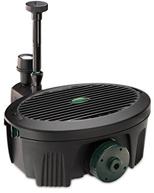 Blagdon Inpond 5-in-1 2000 Easy Care Clean Pond Solution, 10w Pond Pump & Filter with UV Clarifier for Algae Control and Clear Water, LED Light, 3 Fountain Heads, for Ponds Up to 2,000L, Black