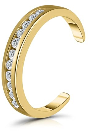 Hoops & Loops Yellow Gold Flashed Sterling Silver Cubic Zirconia Toe Ring