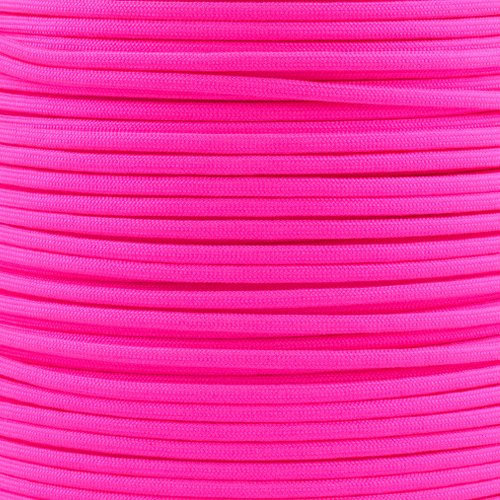 Paracord Planet 100 Fuß von 550 Pfund Nylon Paracord 7 Strand Typ III Utility Kordel, neon pink