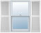 Lifetime Vinyl LL1S14X04300WH Standard Cathedral Top Center Mullion, Open Louver Vinyl Shutters, w/Installation Shutter-Lok's & Matching Screws (Per Pair), 14 1/2W x 43H, White