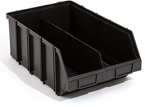 5 Große Stapelbox mit Unterteilung 490x310x190 mm Gr. 4 Sichtlagerkästen Kunststoff PP 2 Fächer