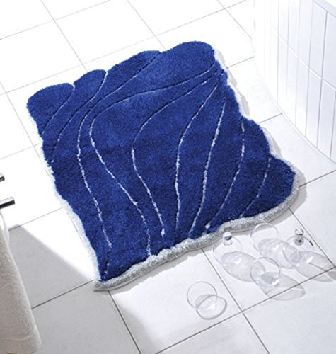 NICOL Badematte Badteppich Badgarnitur Badematte Yasmin-blau/Silber (70x90cm)