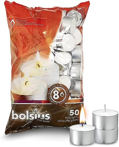 Teelichter weiß 50er Packung Brenndauer 8 Stunden