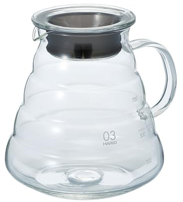 Hario XGS-80TB kaffekanna i glas/Range Server 800 ml, färglös, 13 x 15,2 x 13 cm