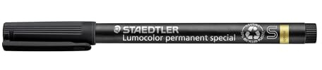 STAEDTLER 319 S-9 Folienstift Lumocolor special S-Spitze, circa 0.4 mm, permanent, 10 Stück im Kartonetui, schwarz | Wasserfest 0,4 mm, für Glas & Spezialflächen – Markerstift – Art.-Nr. 319 S-9