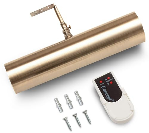 Concept2 LED-Bilderleuchte, kabellos, 102 l, 29,8 cm, antikes Messing mit silberfarbenen Untertönen