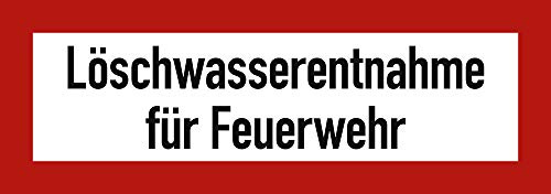 Schild Alu Löschwasserentnahme für Feuerwehr 7,4x21 cm