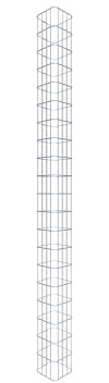 GABIONA - Gabionpelare 200 cm hög – fyrkantig gabionkorg 22 x 22 cm – maskstorlek 5 x 10 cm – galvaniserad